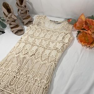 NWT Ivory cream dress crochet lace size Large